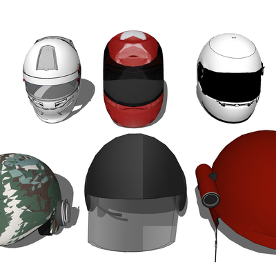  安全帽 机车头盔su模型 