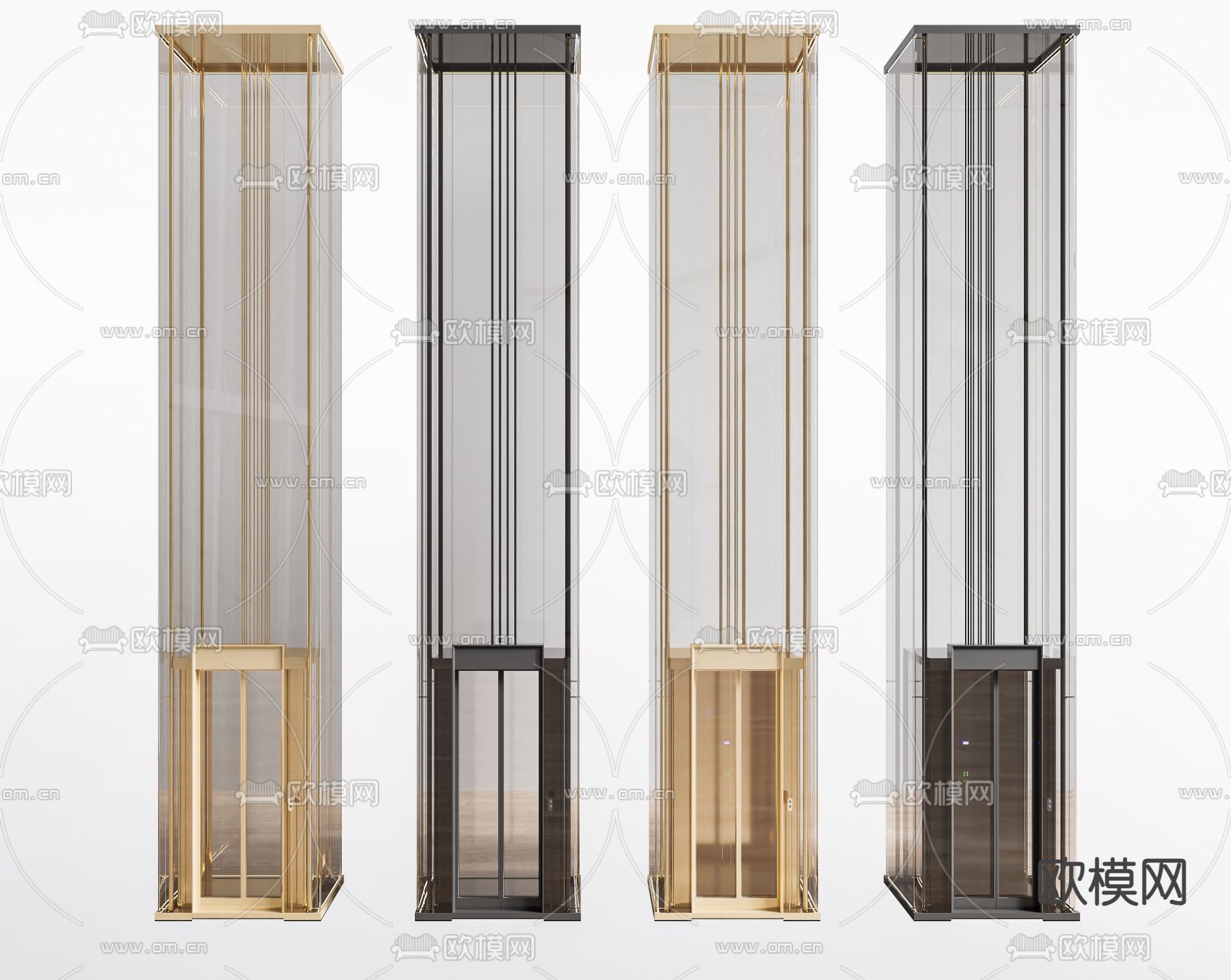 观光电梯 别墅电梯su模型下载（渲染图1）