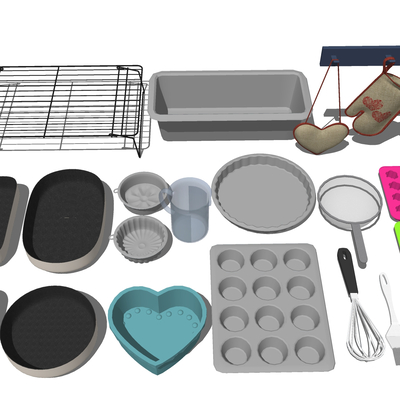  烤盘 烘培工具su模型 