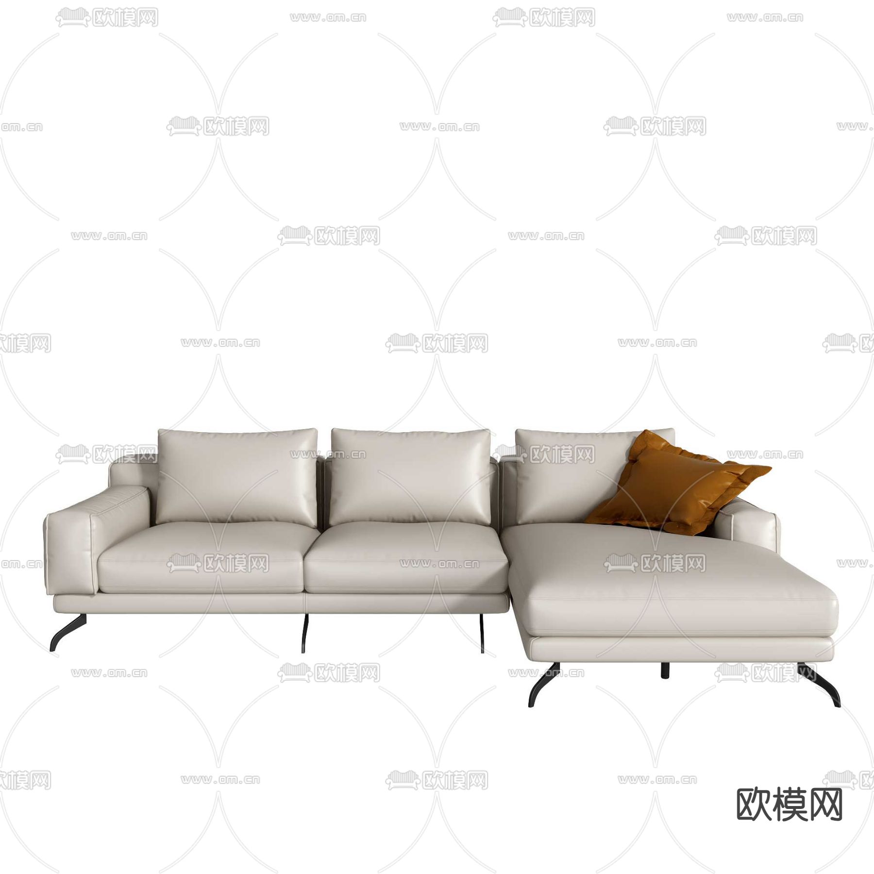 皮革沙发 转角沙发3d模型下载