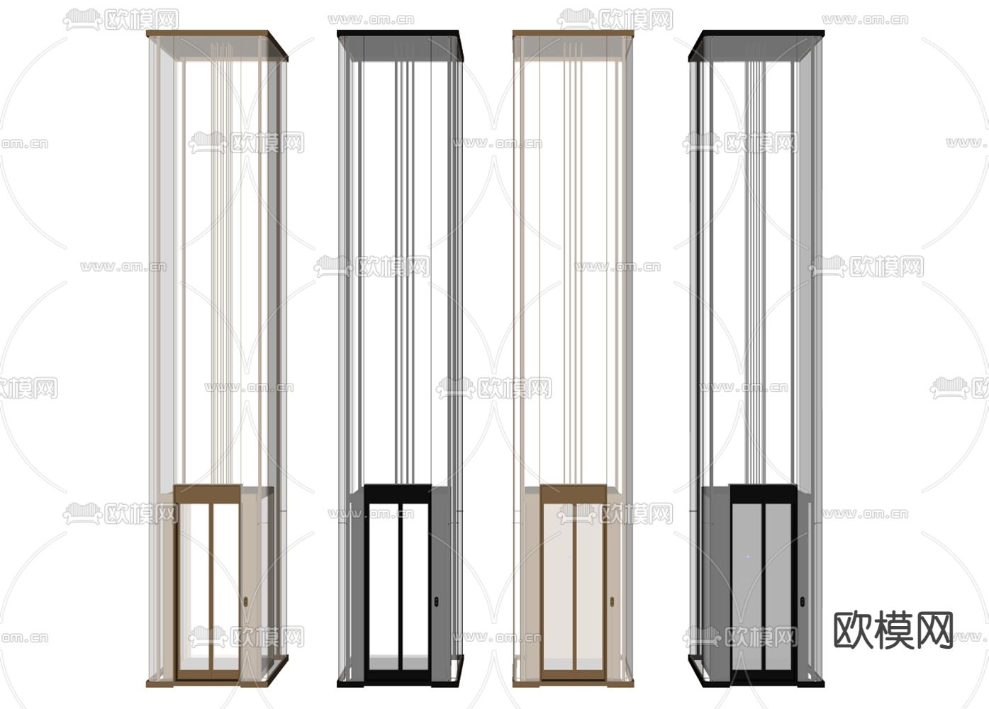 观光电梯 别墅电梯su模型下载（渲染图2）
