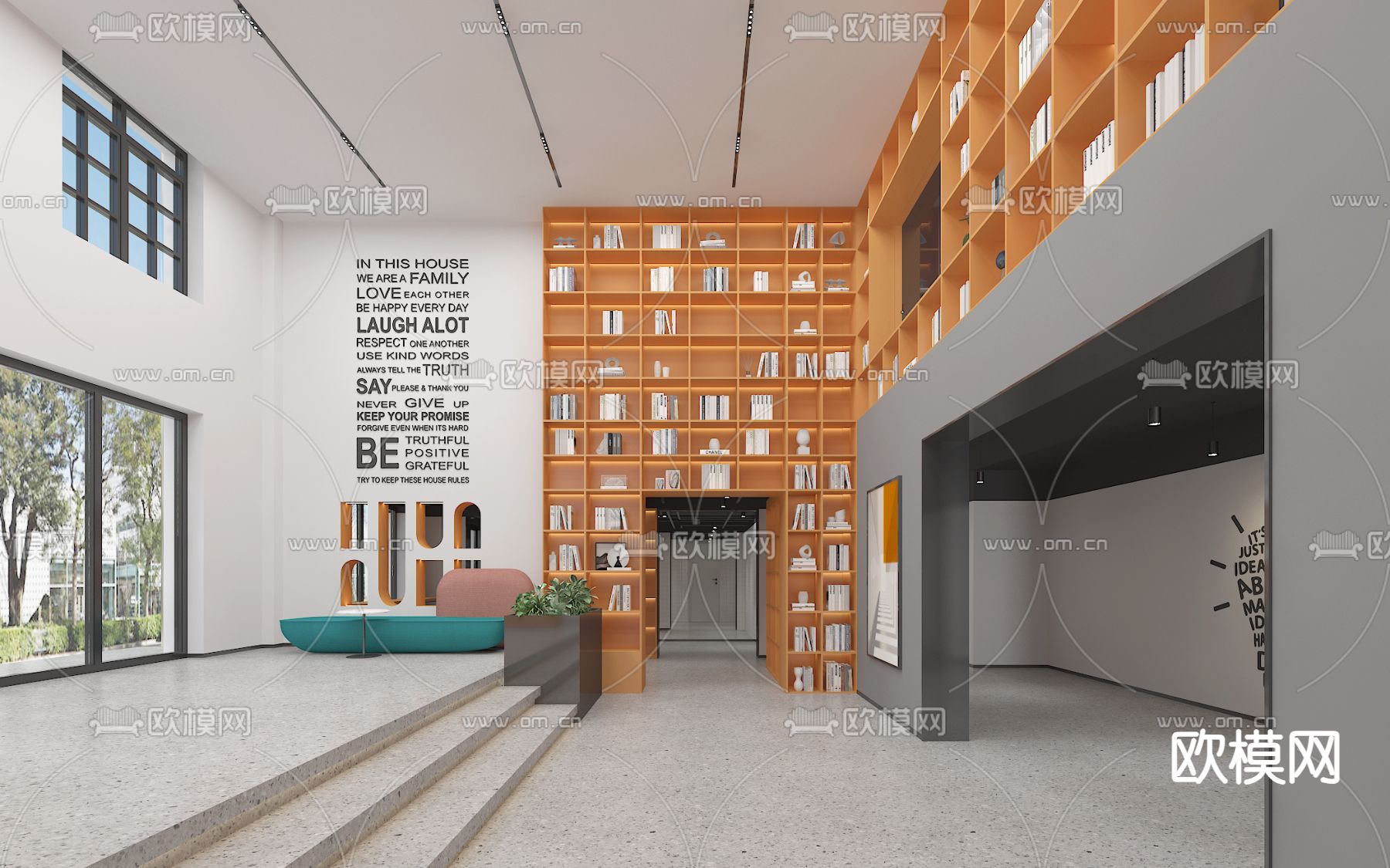 现代公寓大堂su模型下载（渲染图4）