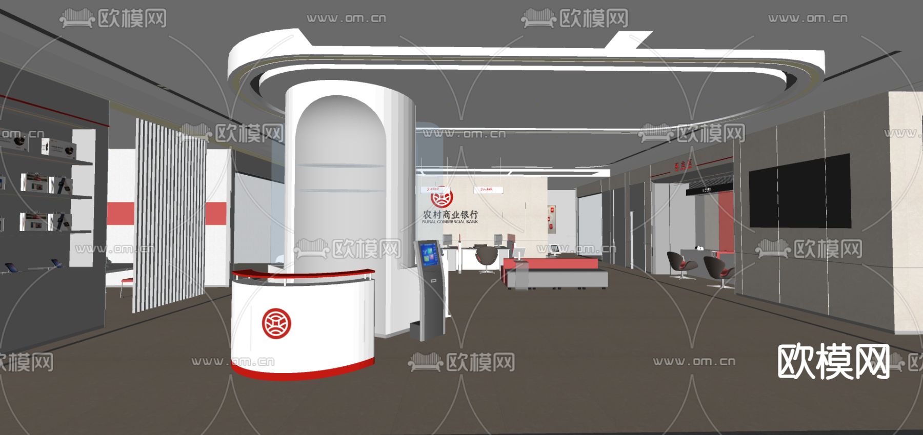 银行大厅su模型下载（渲染图4）