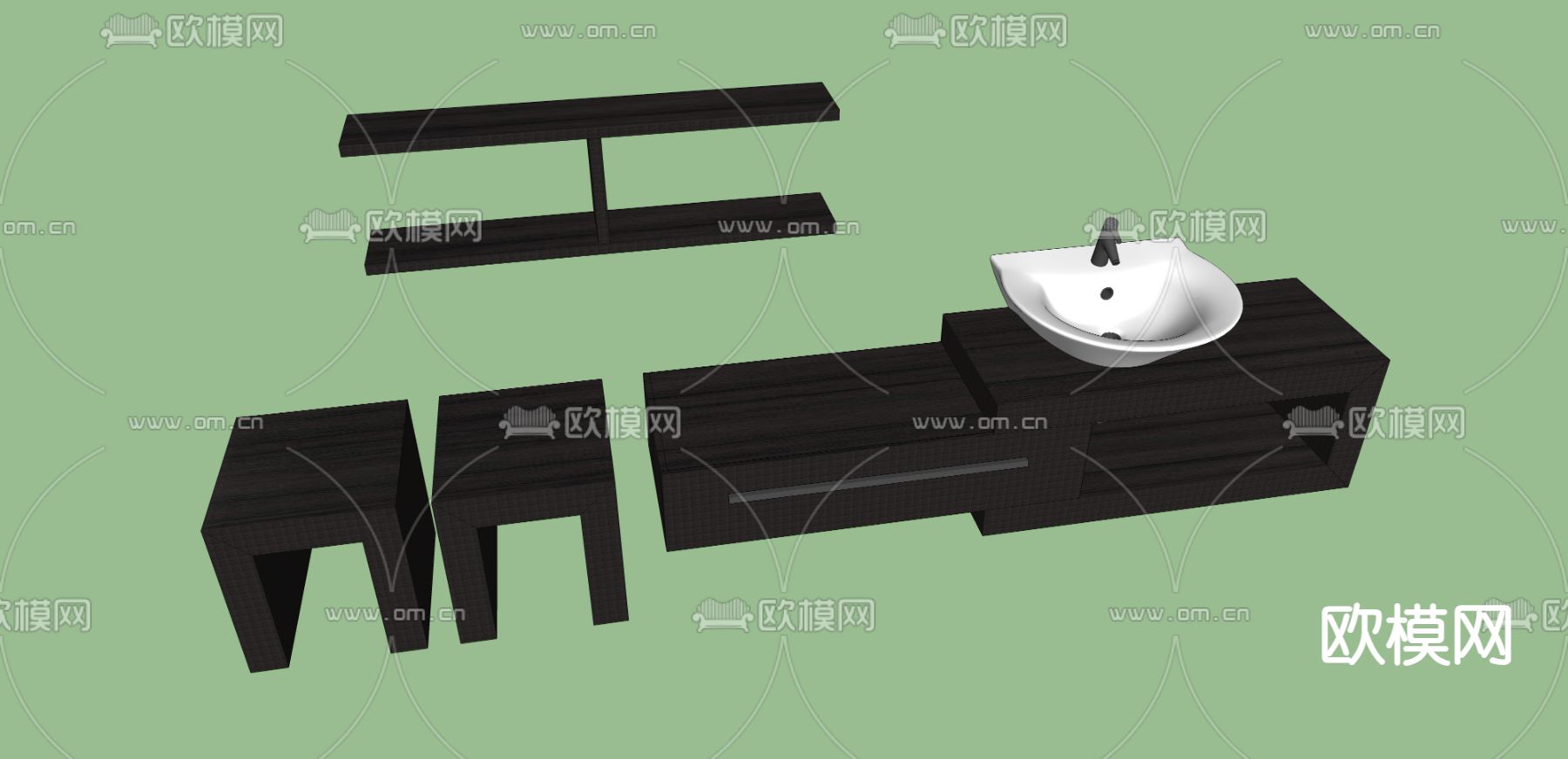 卫浴洗手台su模型下载（渲染图2）