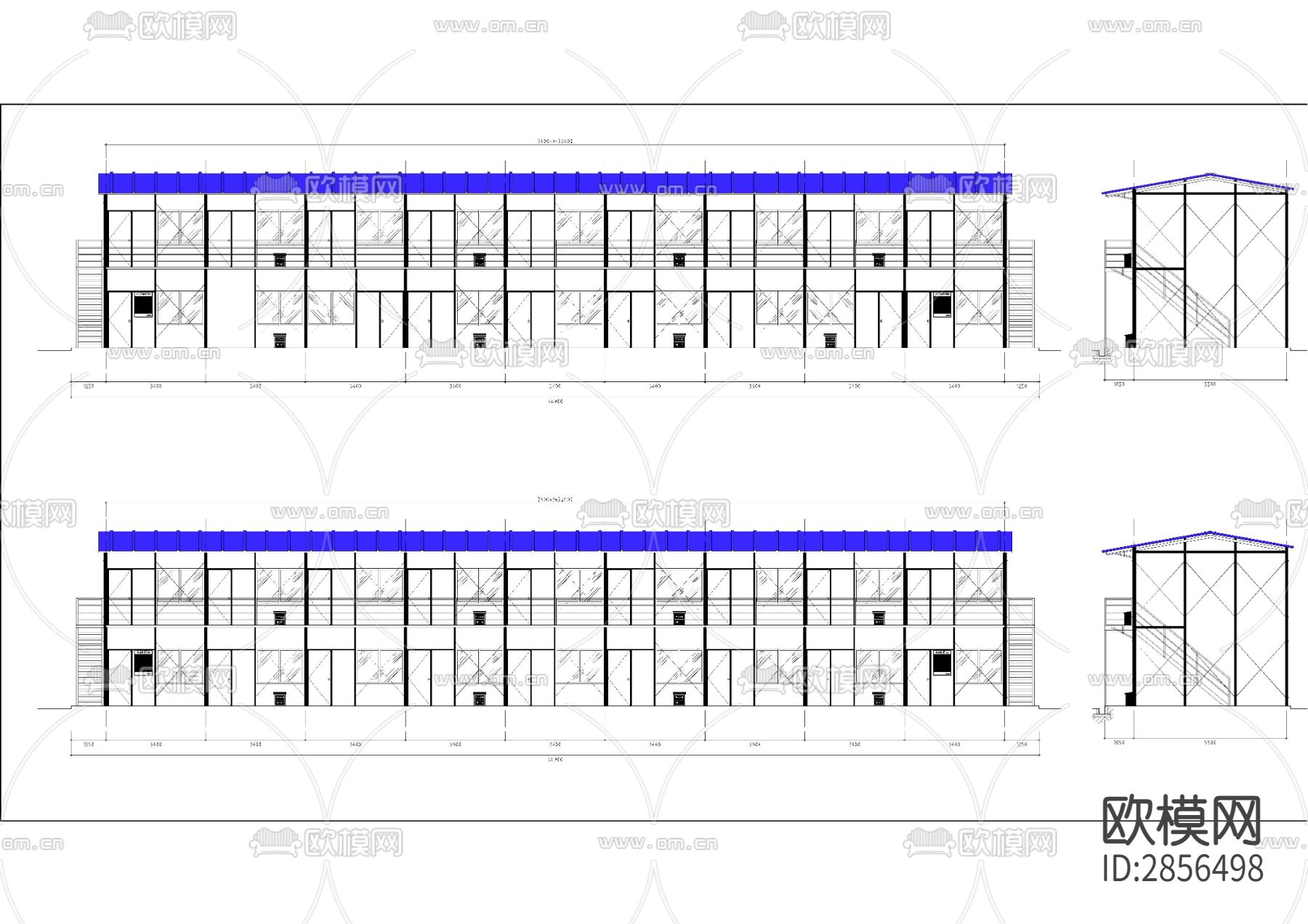 工地项目部全套临时设施CAD施工图下载（渲染图4）