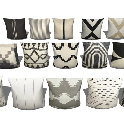  抱枕 枕头su模型 