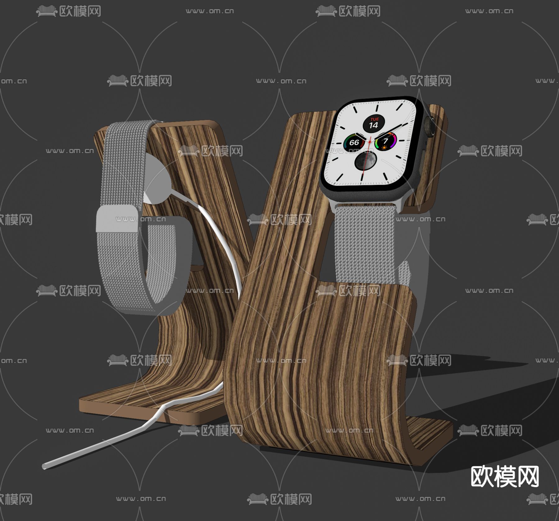 苹果series7手表su模型下载（渲染图2）