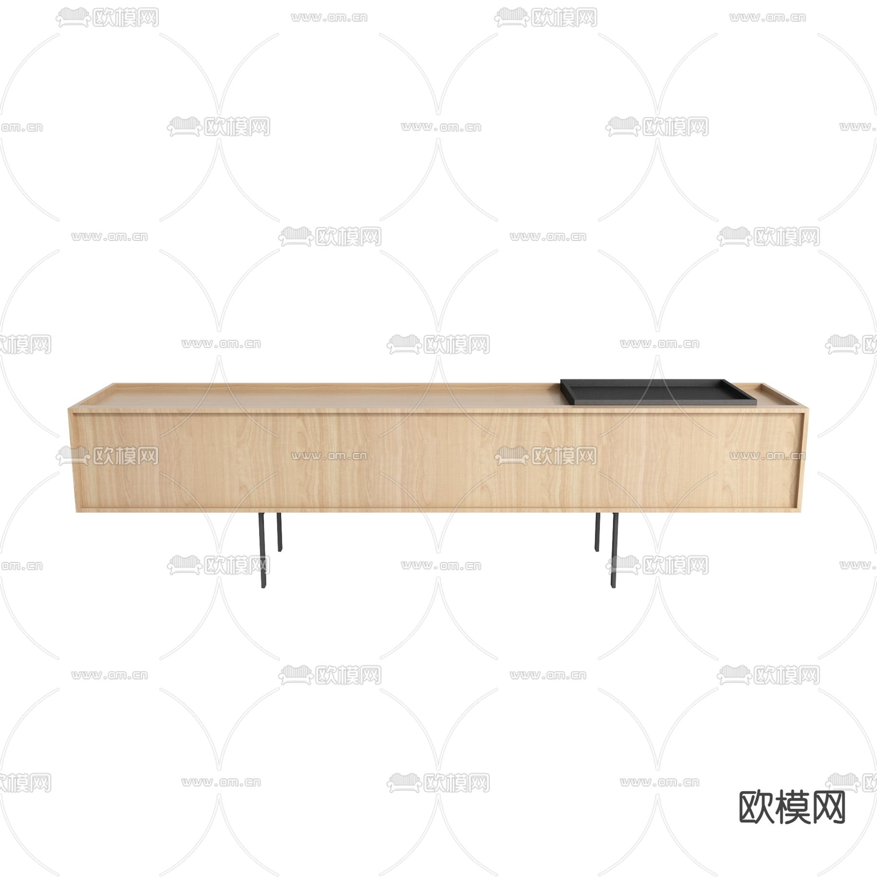 原木电视柜3d模型下载