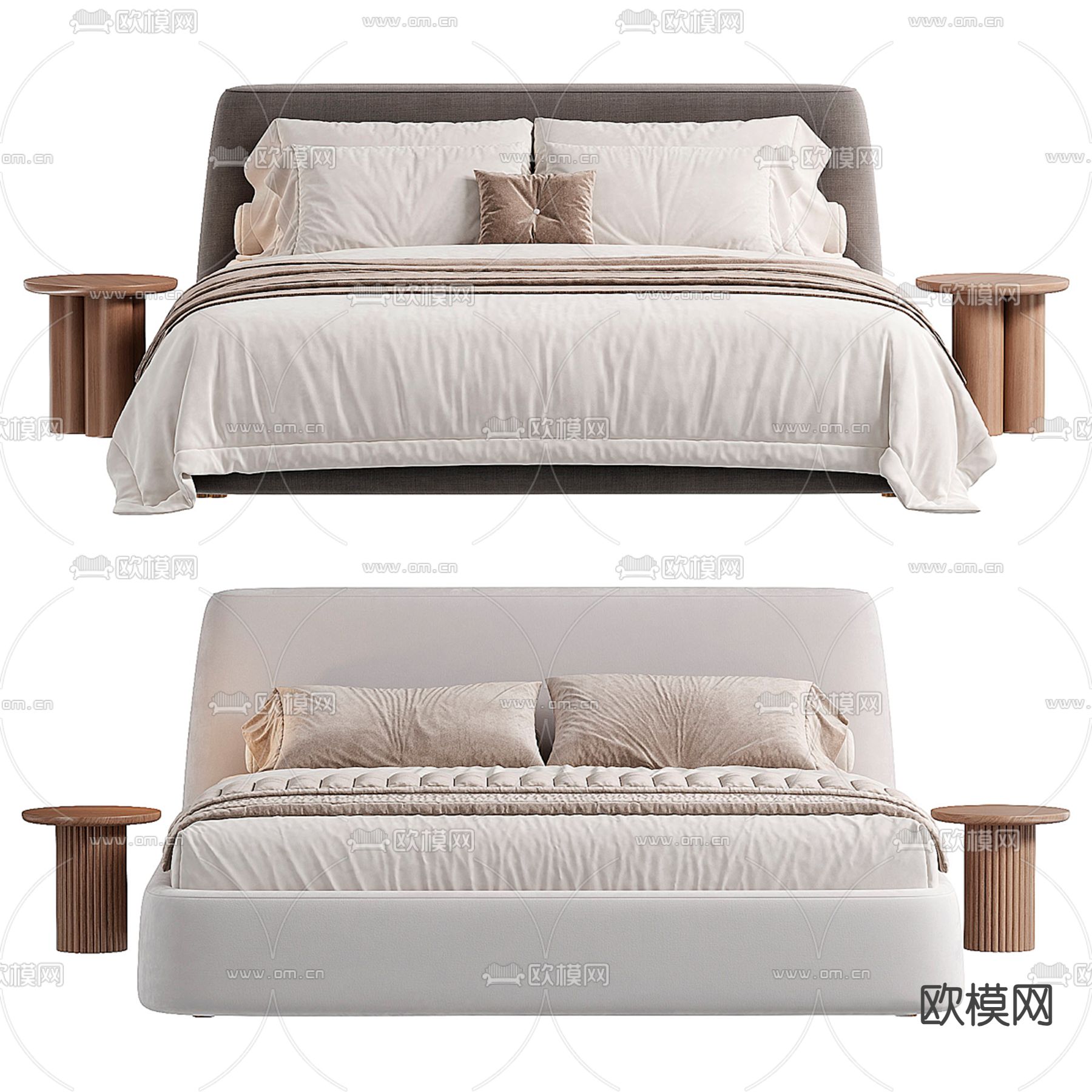 Meridiani 双人床3d模型下载（渲染图3）