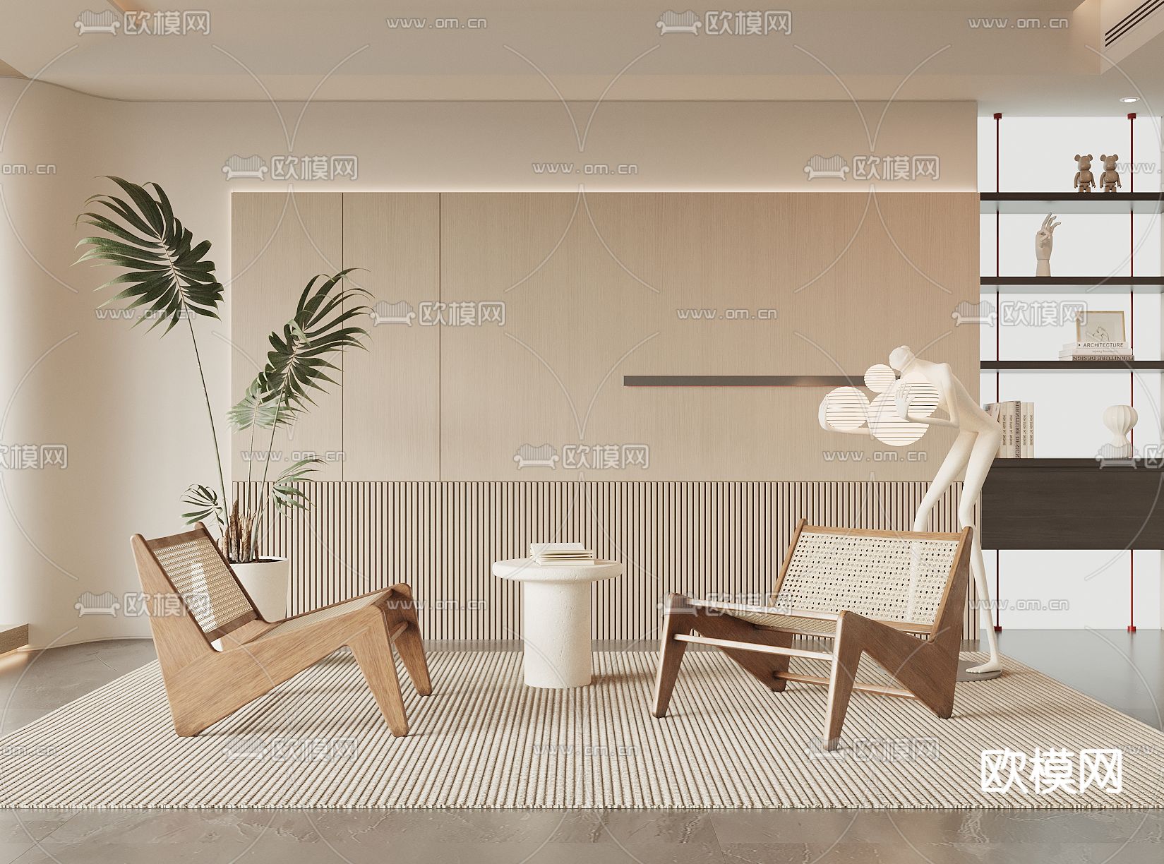 侘寂椅子 休闲椅3d模型下载