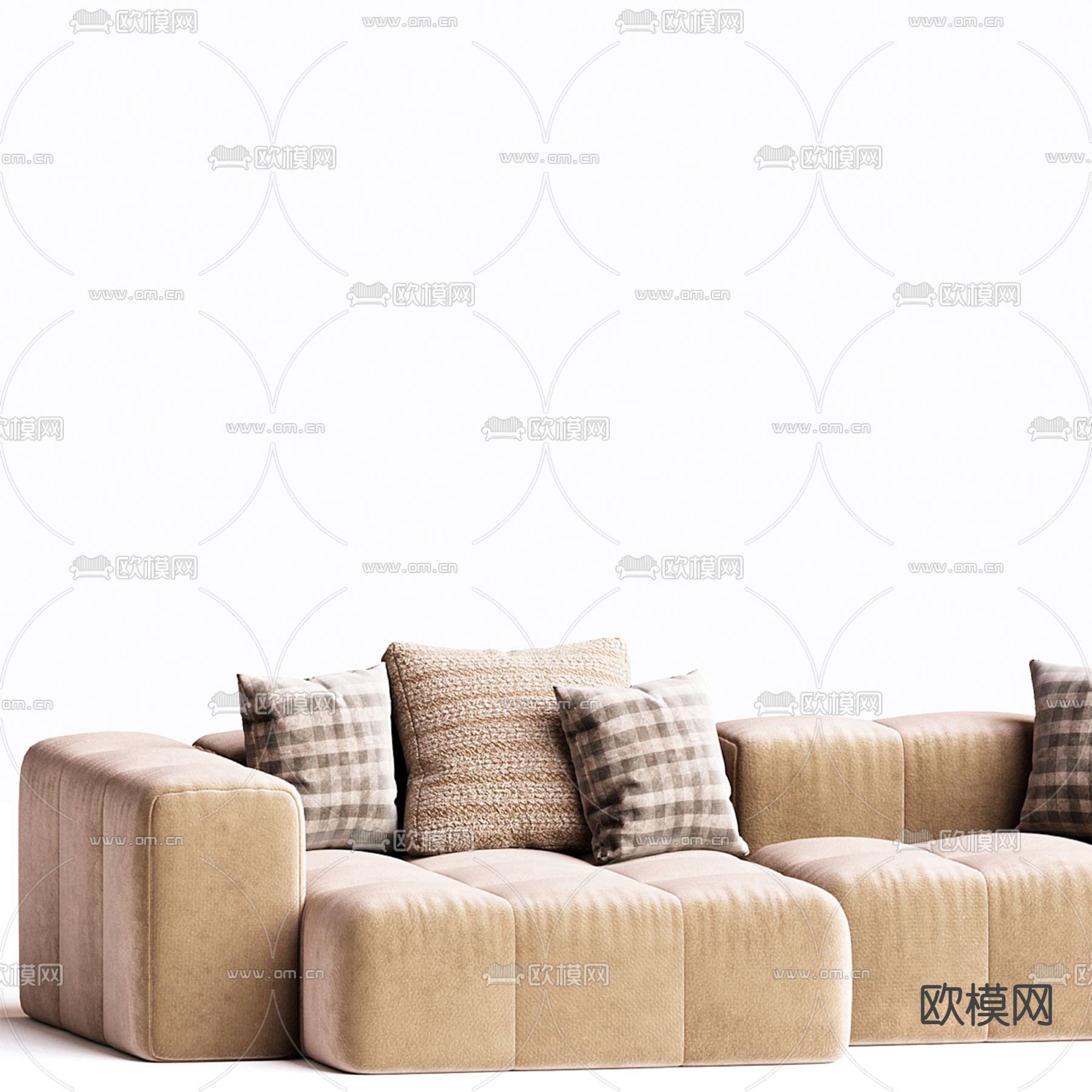 collection 多人沙发3d模型下载（渲染图3）