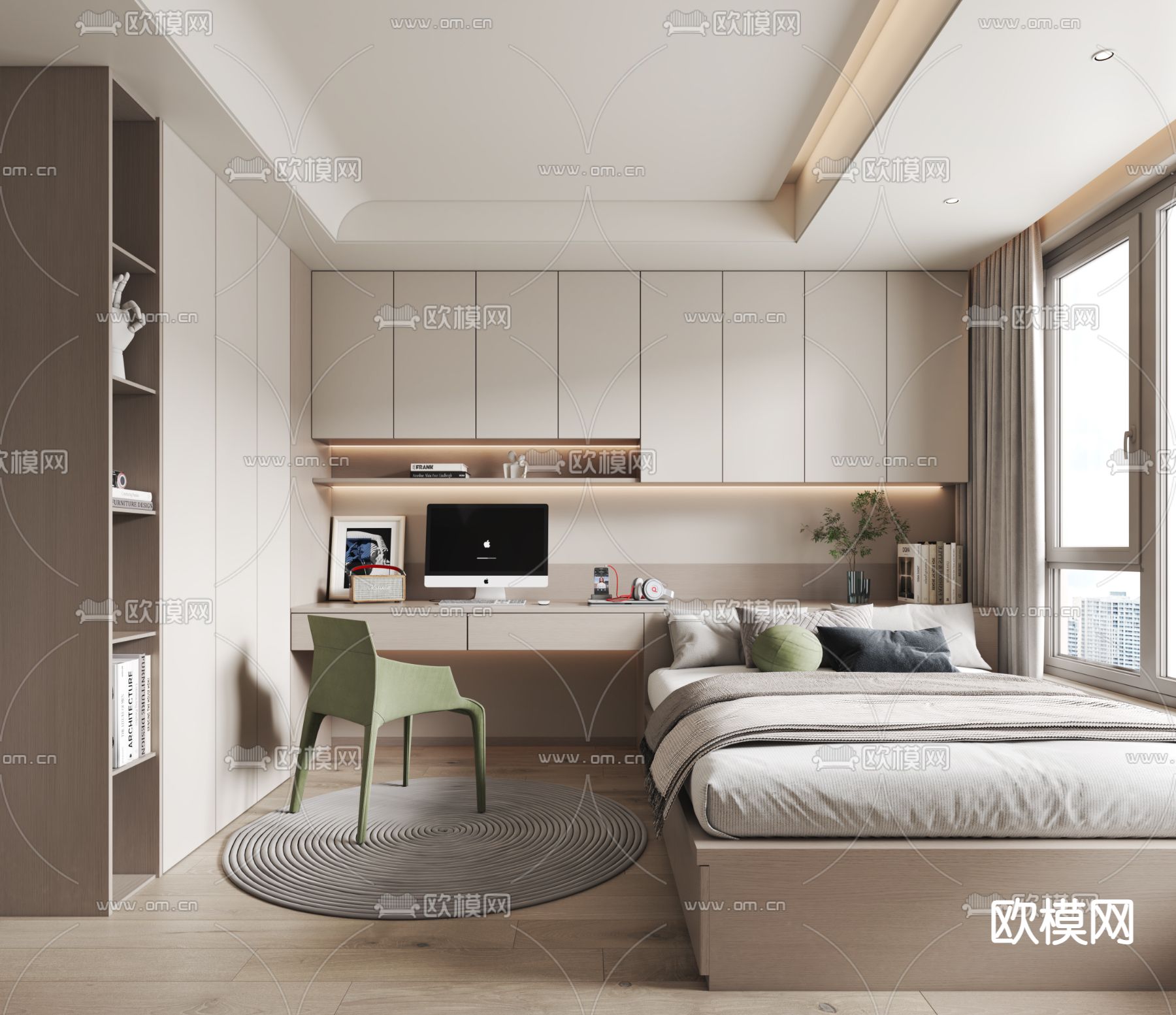 榻榻米卧室 次卧3d模型下载