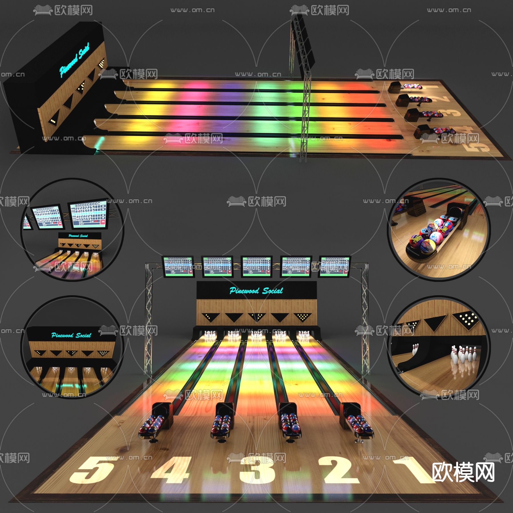 保龄球道3d模型下载