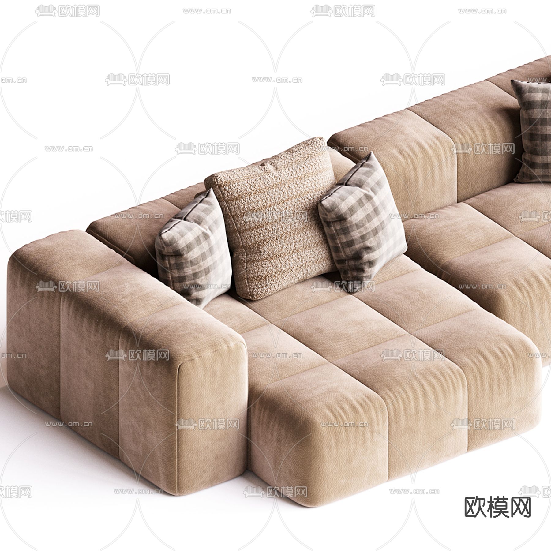 collection 多人沙发3d模型下载（渲染图2）