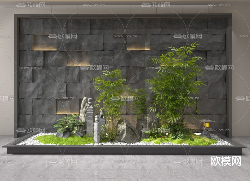 室内造景 植物堆3d模型下载