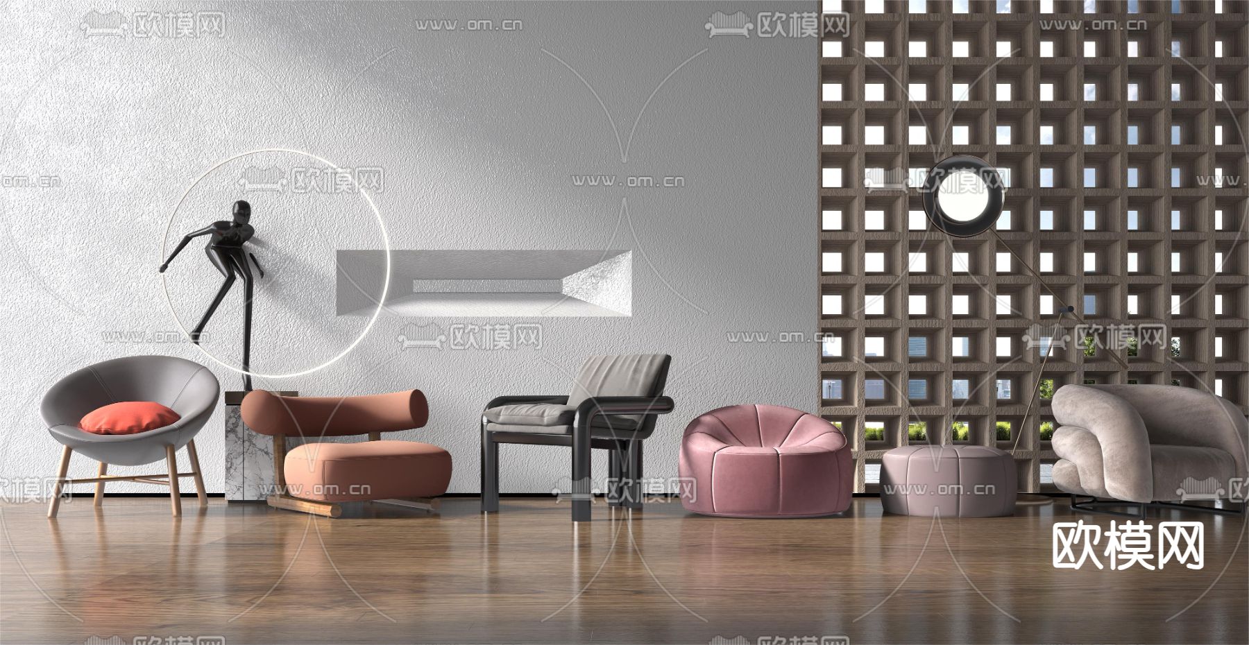 休闲椅 单人沙发3d模型下载