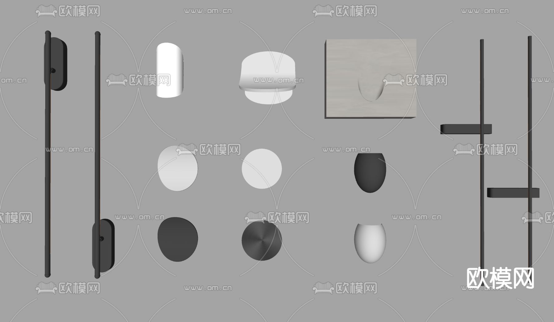 奶油风壁灯su模型下载（渲染图2）