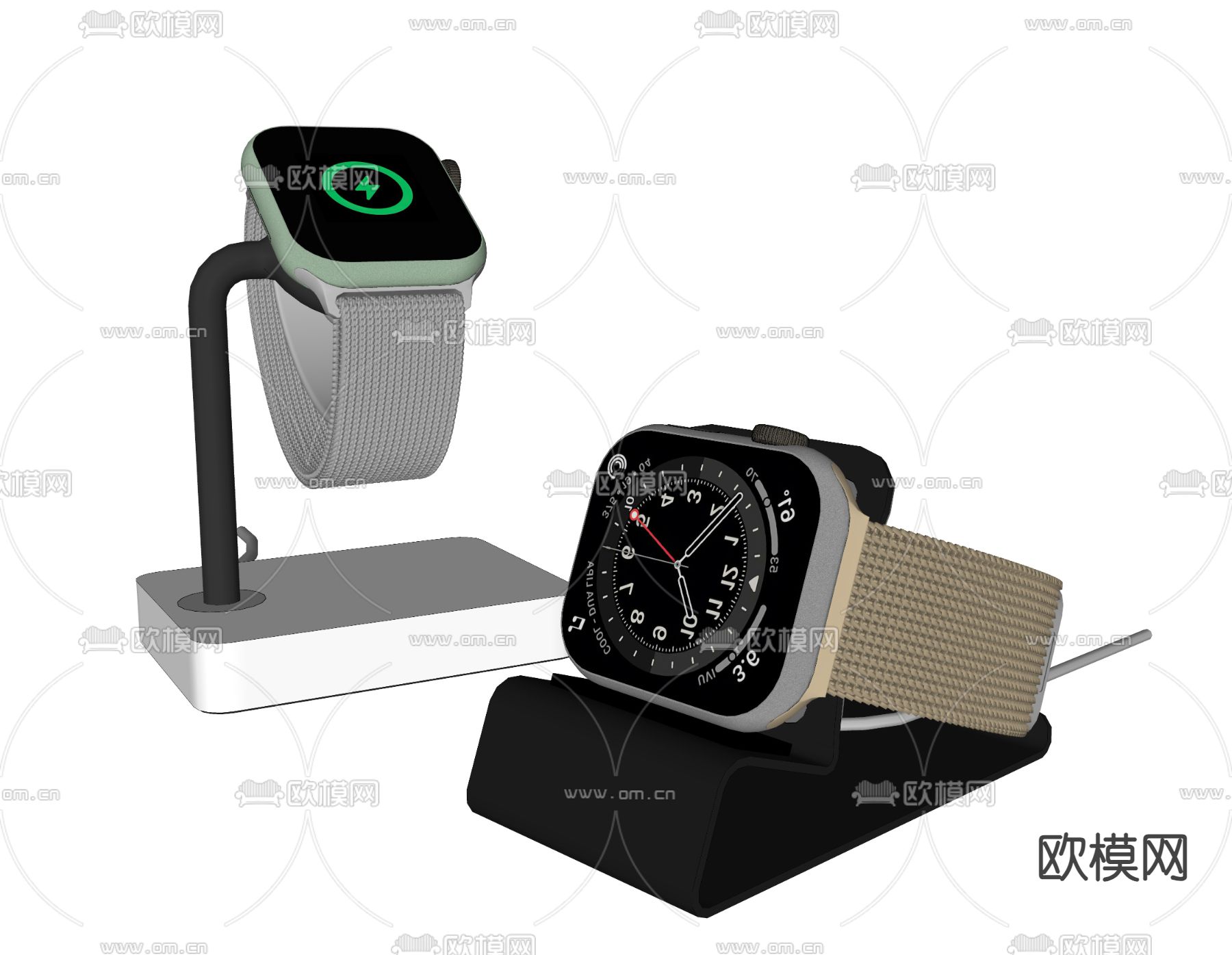 苹果series7手表su模型下载（渲染图2）