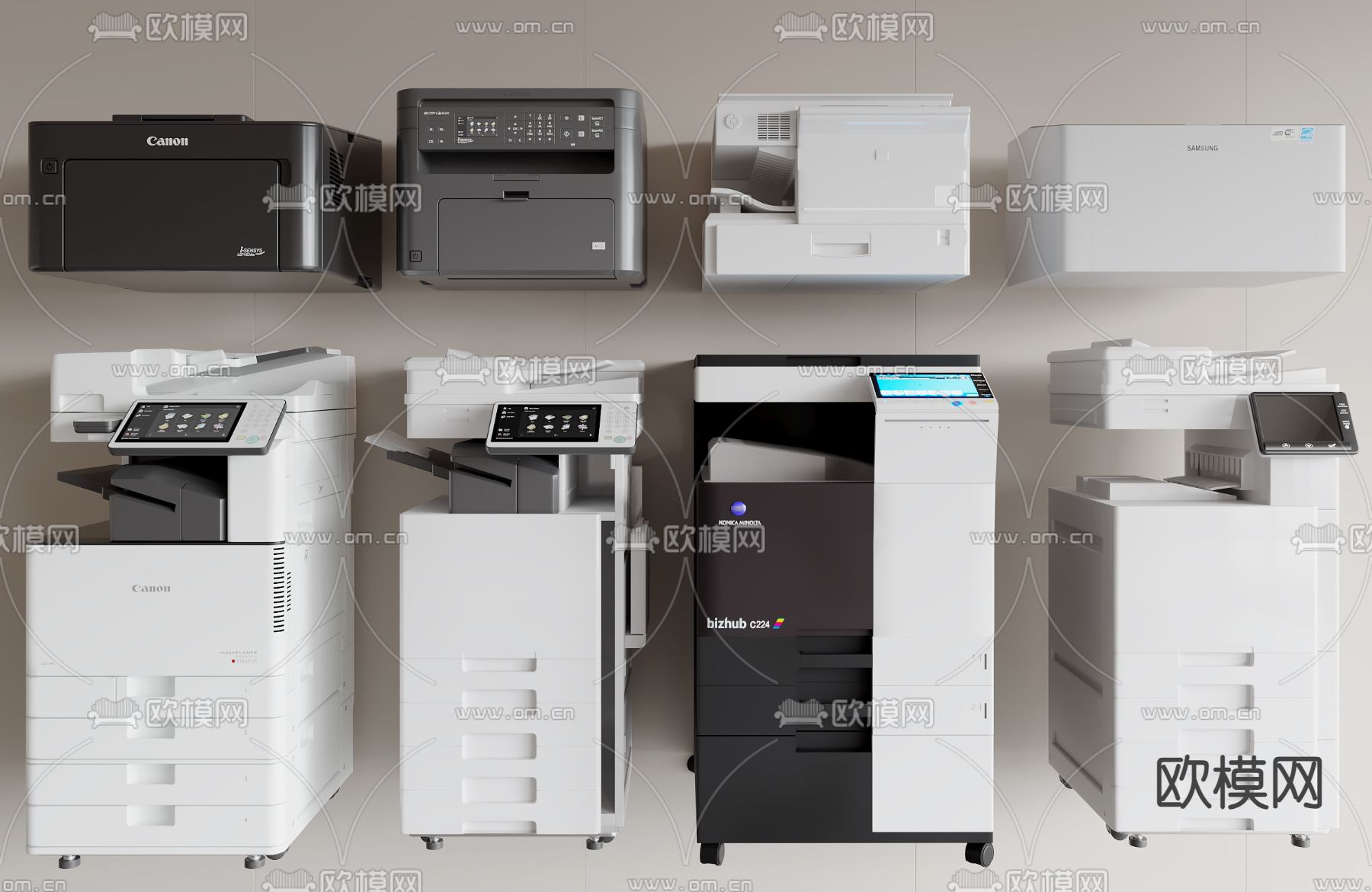 打印机 复印机 碎纸机3d模型下载