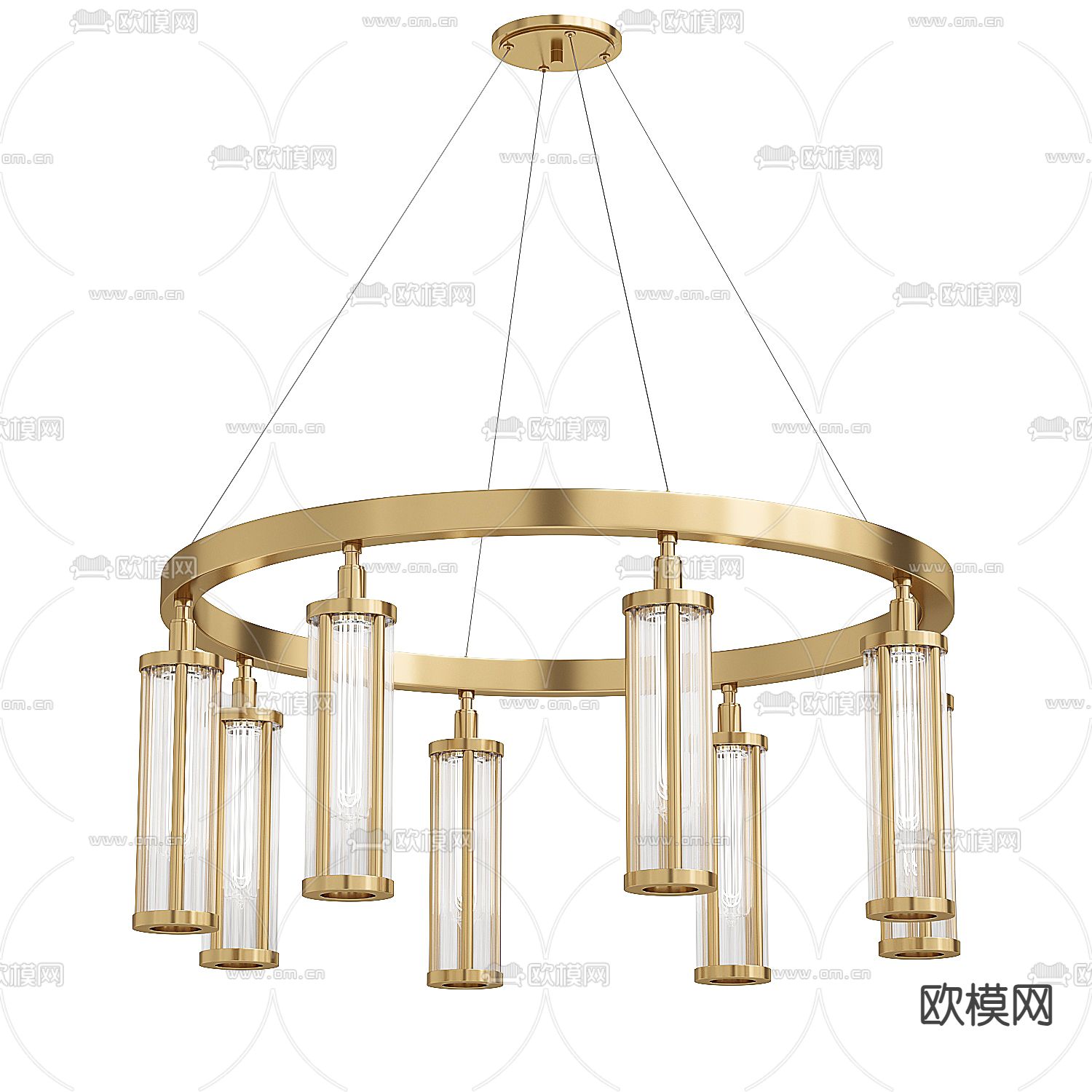 轻奢吊灯 大厅吊灯3d模型下载（渲染图1）