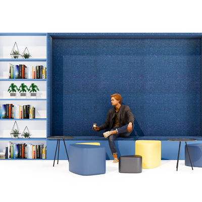  办公卡座 休闲沙发su模型 