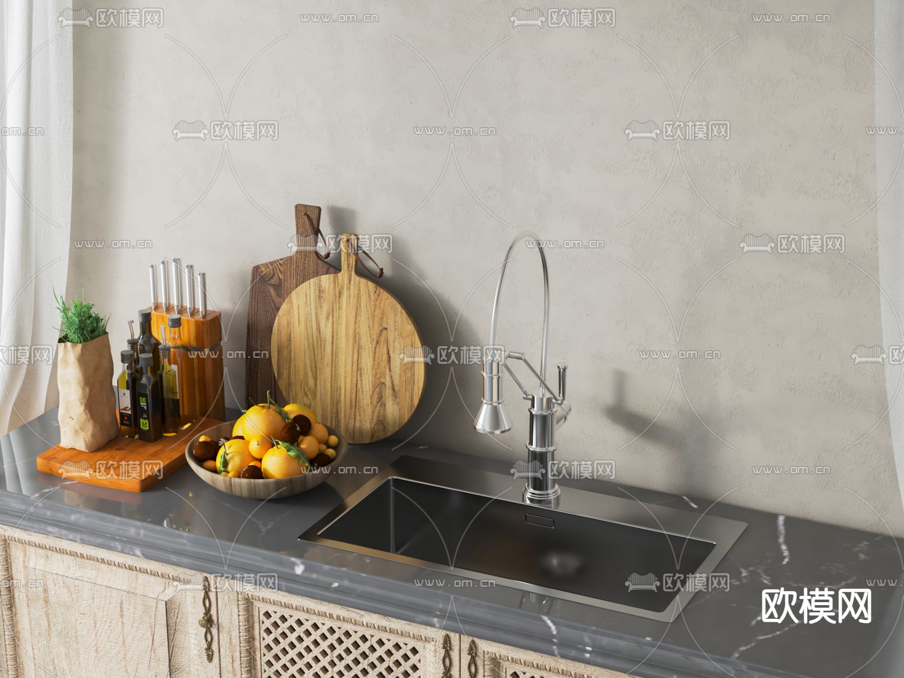 水槽 洗菜盆3d模型下载