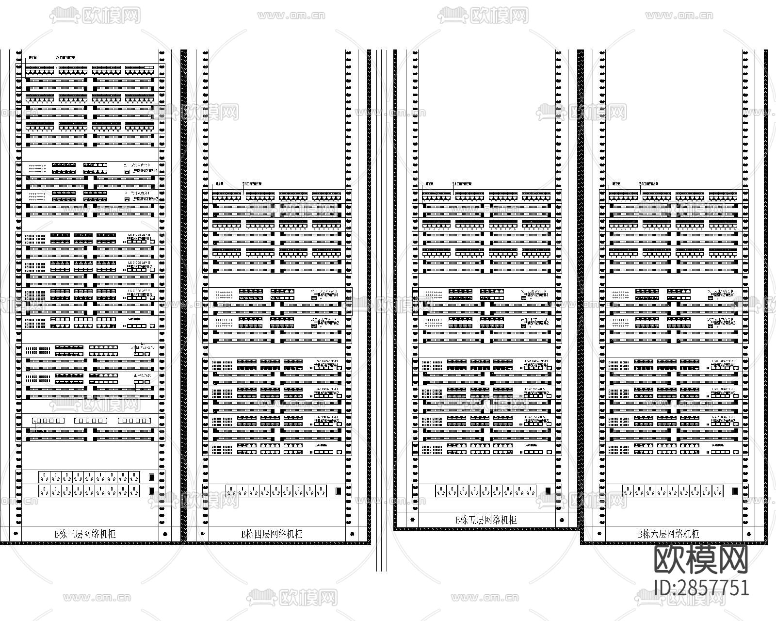 弱电机柜cad图库下载（渲染图3）