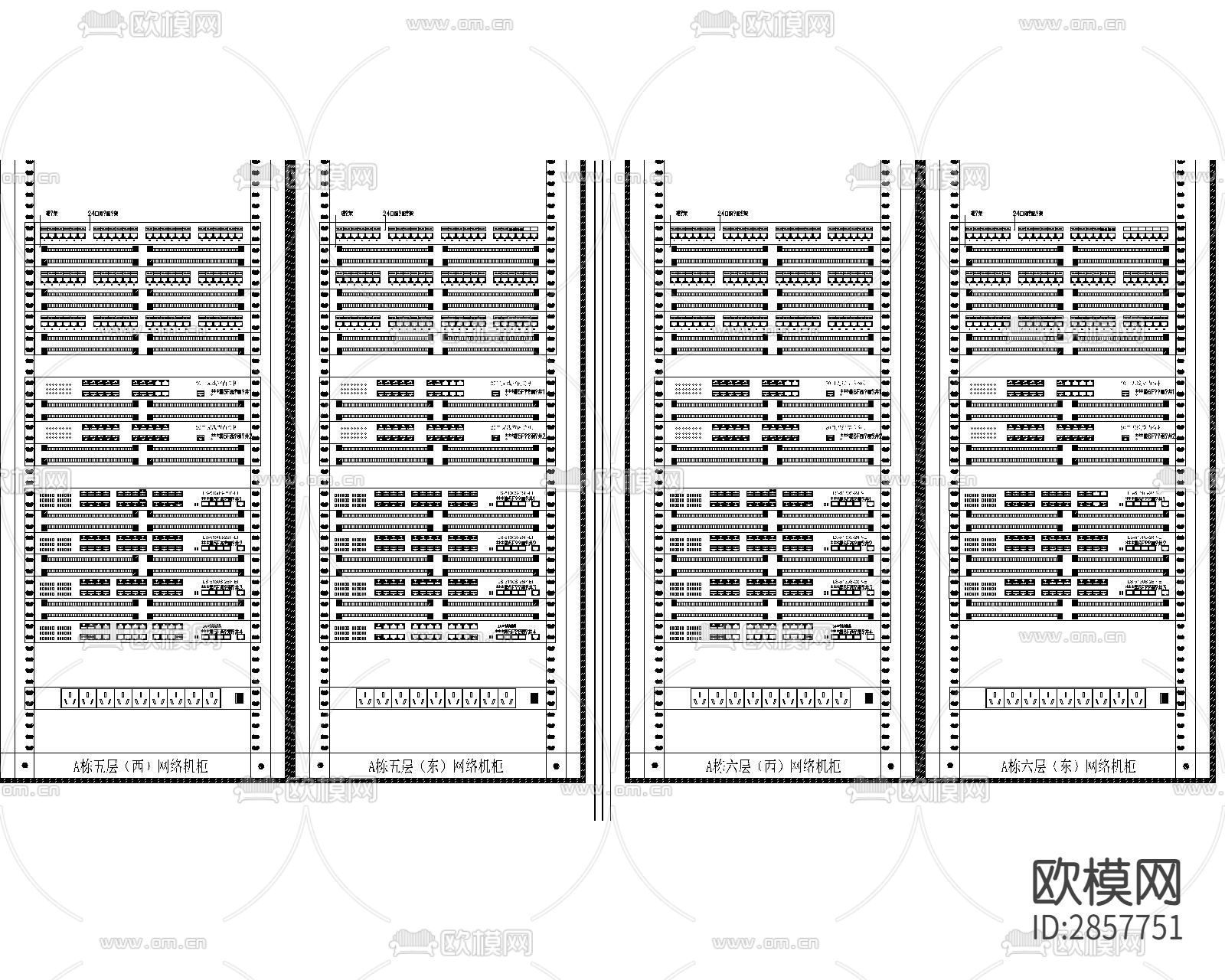 弱电机柜cad图库下载（渲染图2）