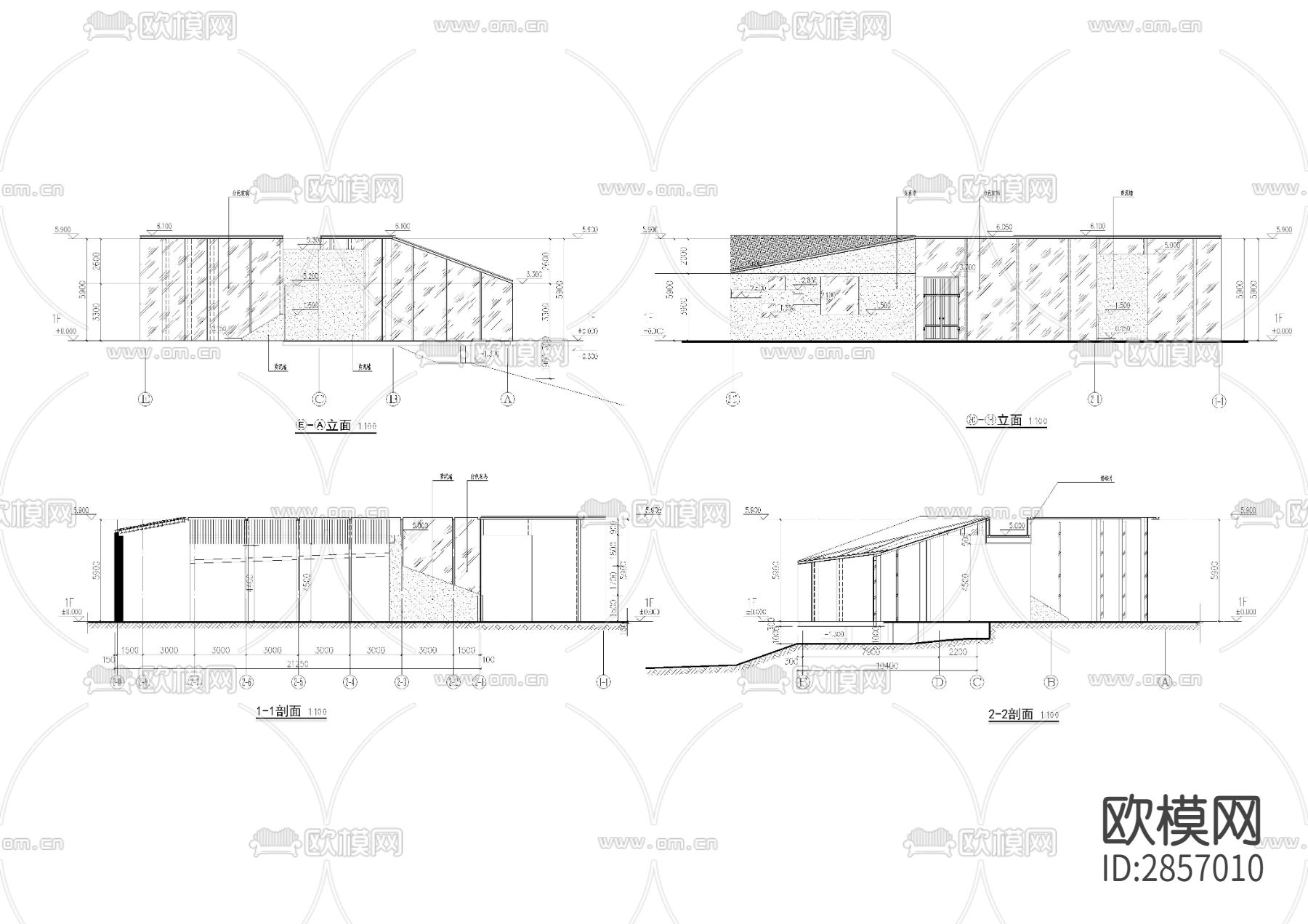 某污水处理厂污泥贮池及污泥深度处理间cad施工图下载（渲染图2）