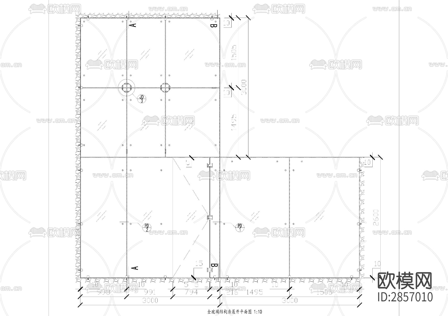 某污水处理厂污泥贮池及污泥深度处理间cad施工图下载（渲染图3）