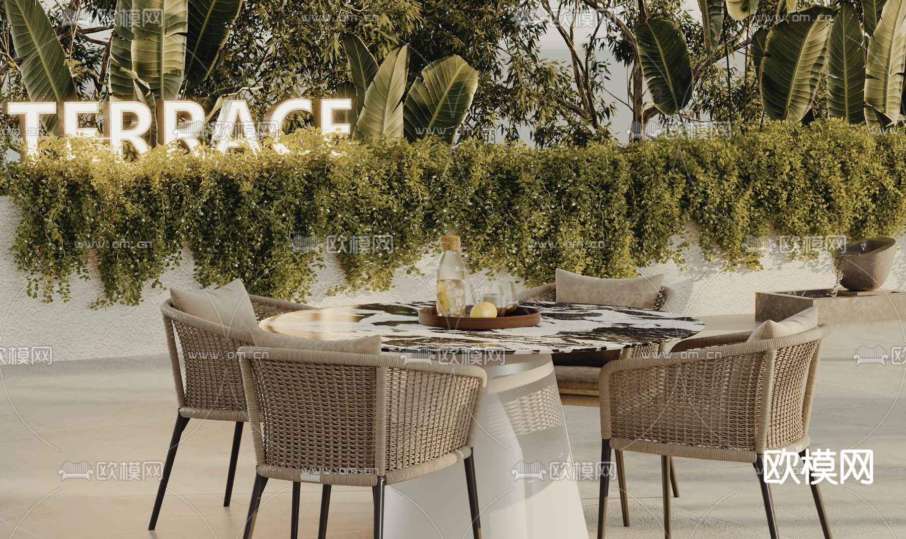 户外桌椅 休闲桌椅3d模型下载