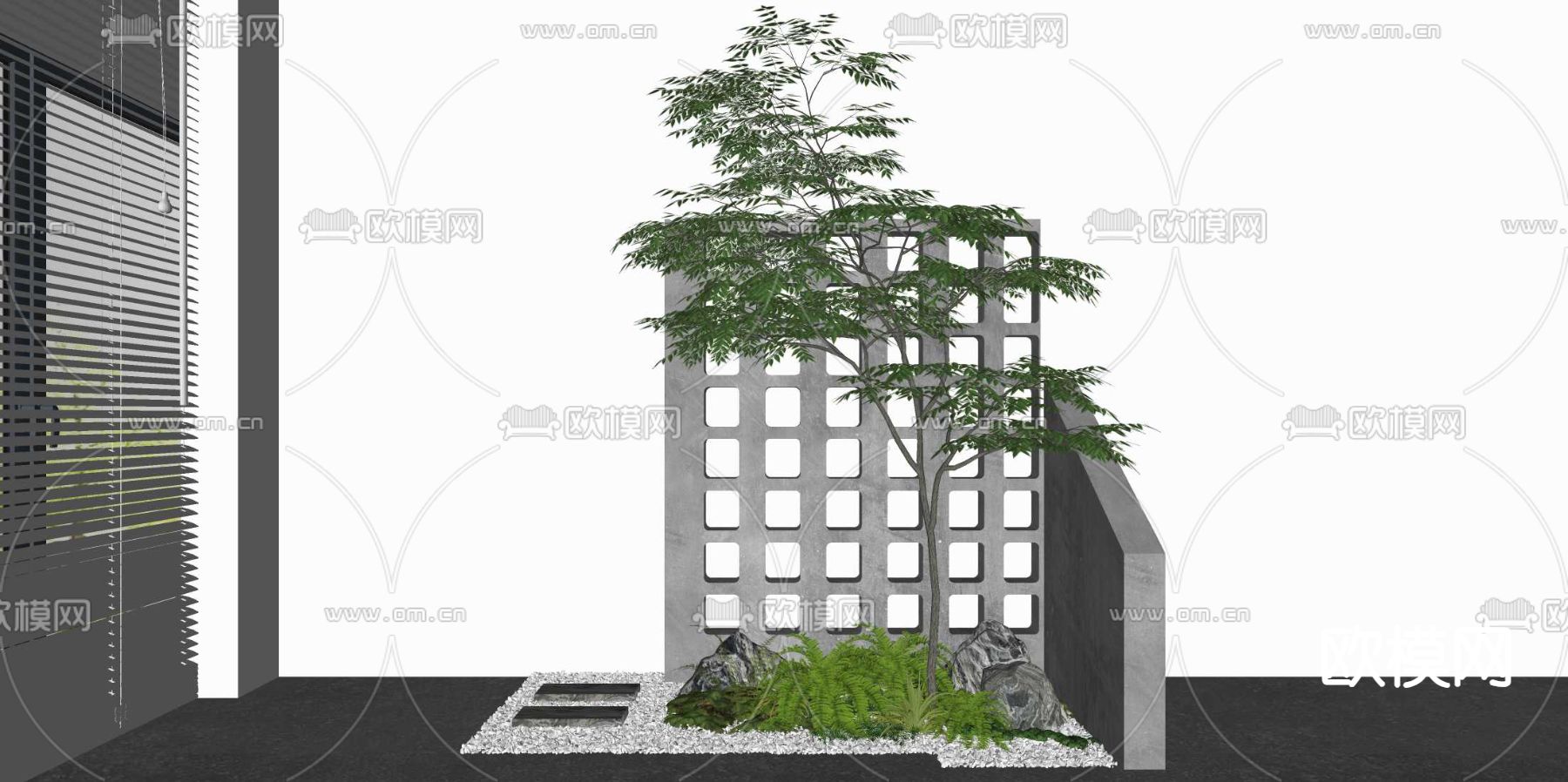 植物堆 景观小品su模型下载（渲染图2）