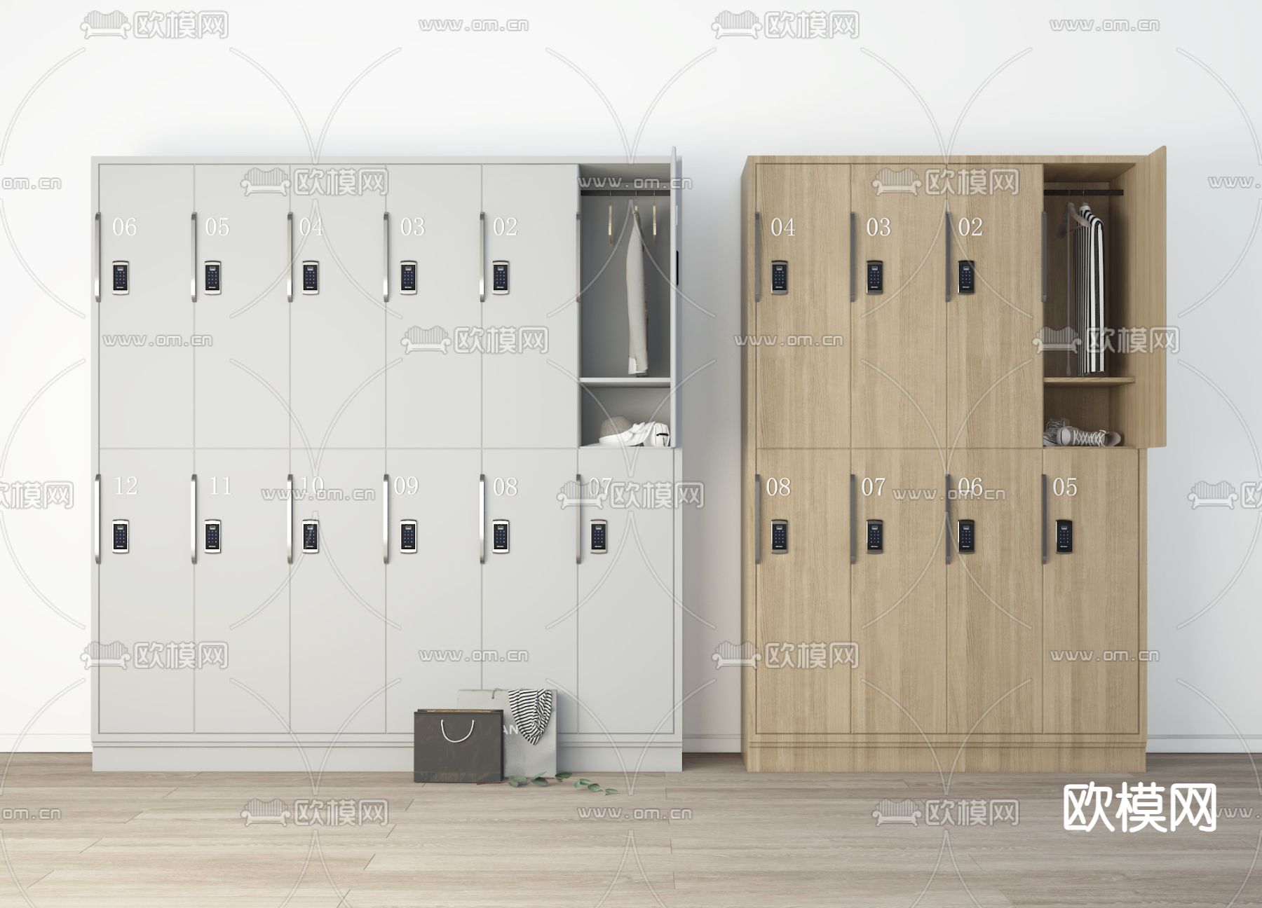 更衣柜 储物柜 存物柜su模型下载（渲染图1）