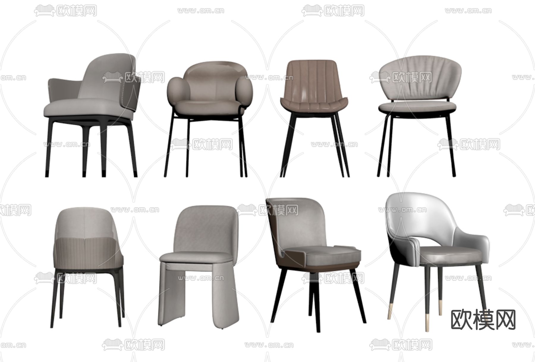现代餐椅 单椅su模型下载（渲染图2）