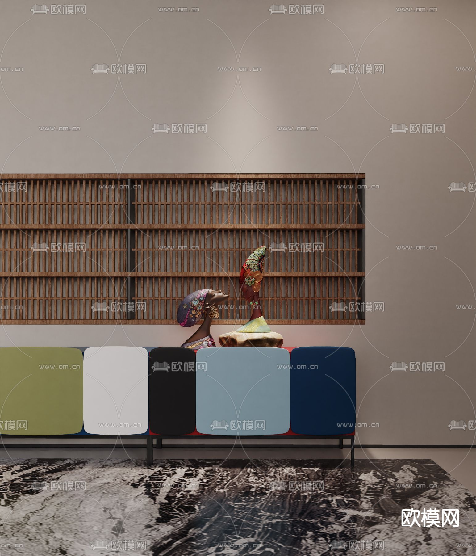 电视柜3d模型下载（渲染图2）