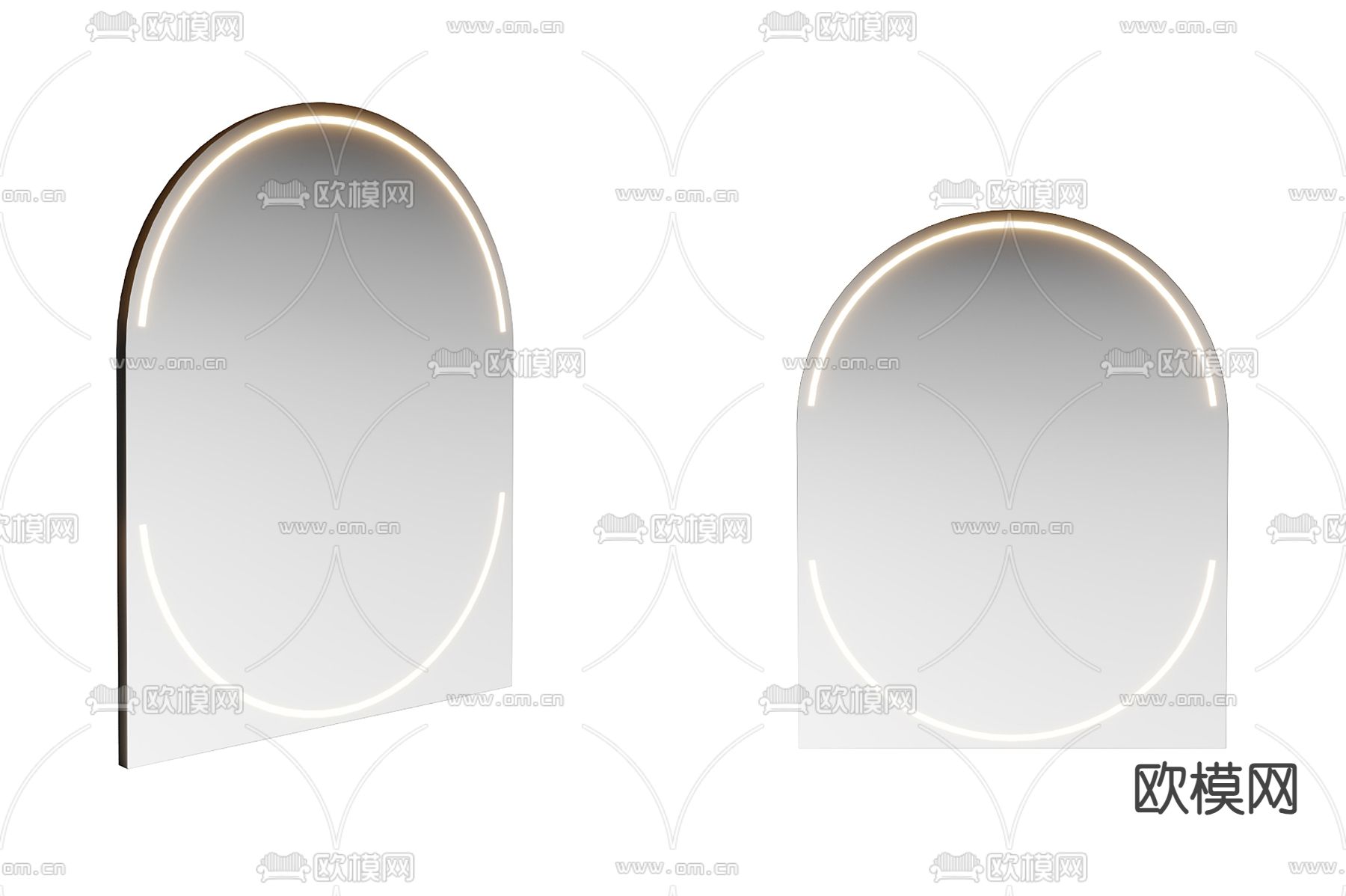 圆形镜子 装饰镜3d模型下载