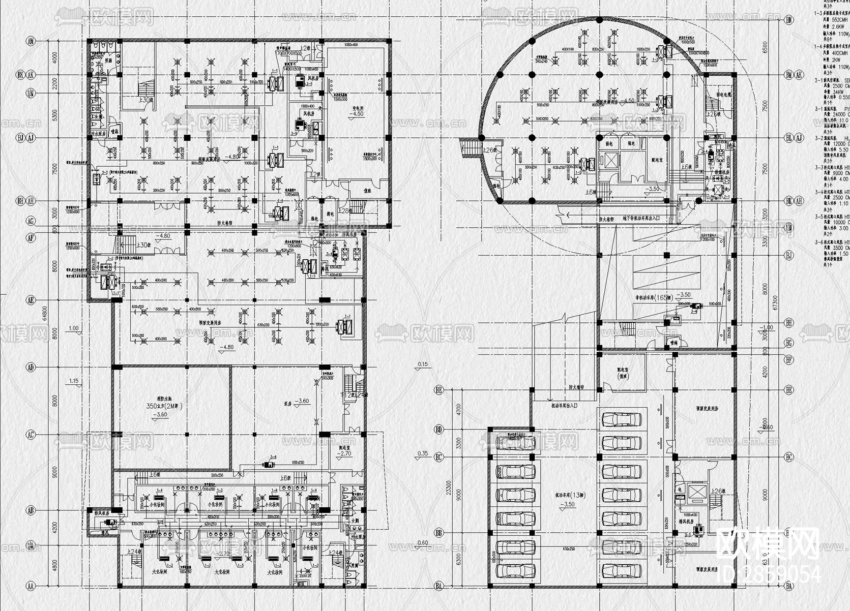 中央空调系统图cad大样图下载（渲染图4）
