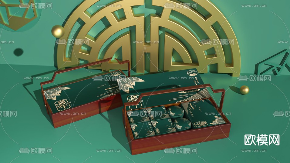 中秋节包装盒su模型下载(渲染图1)