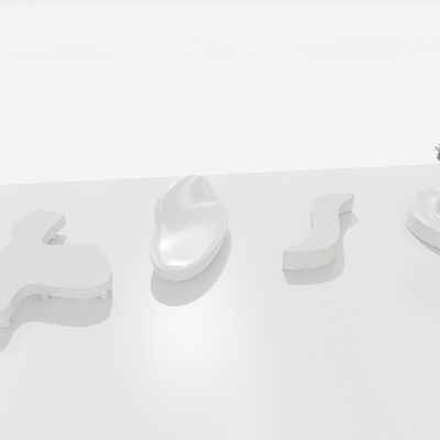  现代户外椅 园林小品 公共座椅su模型 