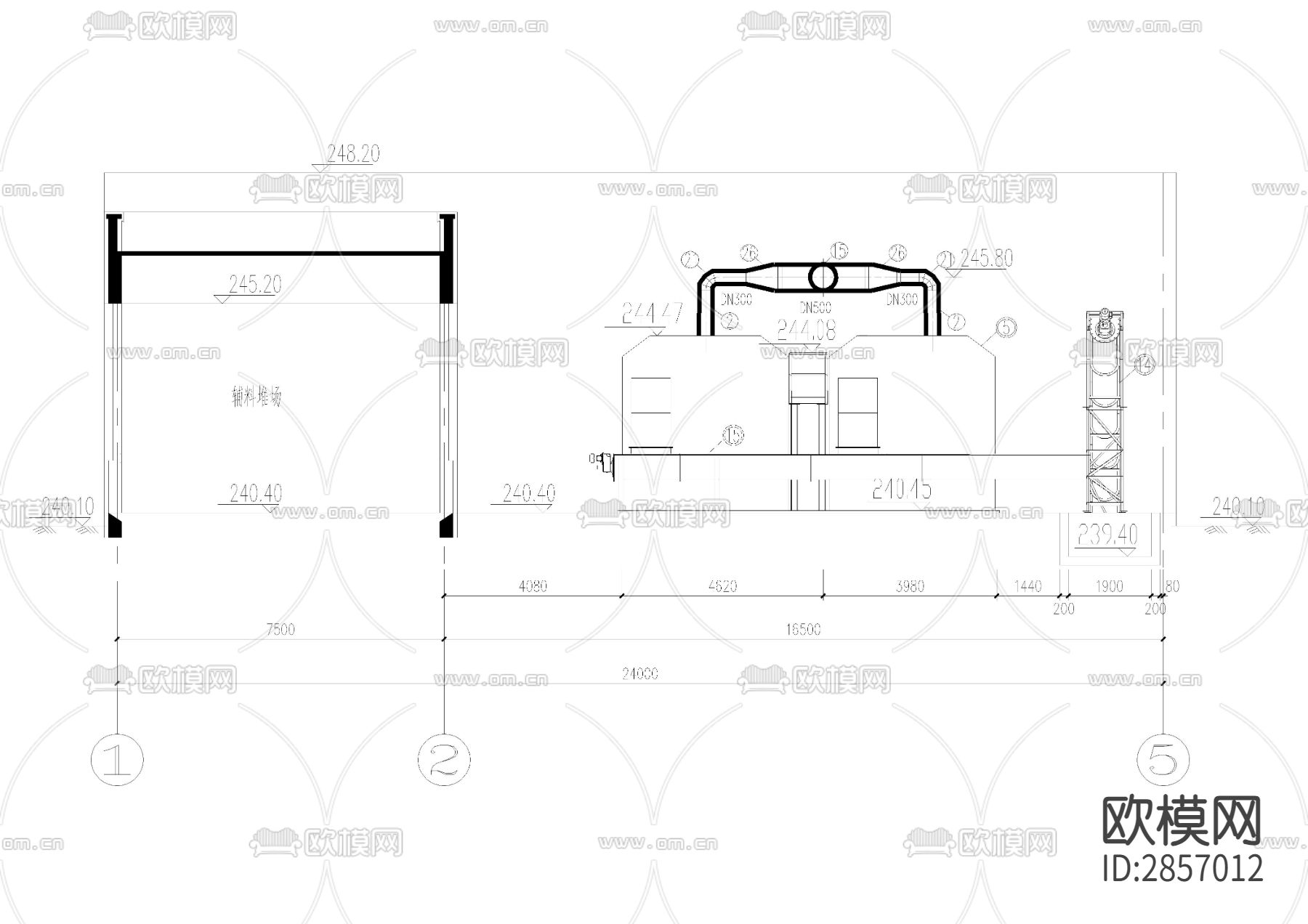 某污水处理厂污泥贮池及污泥深度处理间cad施工图下载（渲染图5）