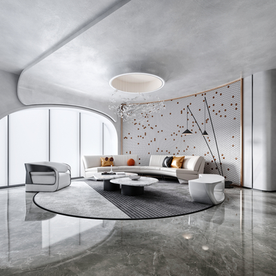  现代洽谈室su模型 