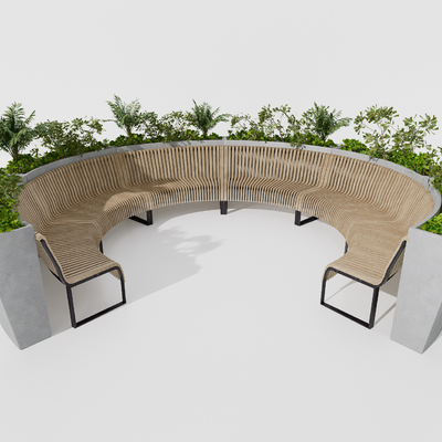  现代户外椅 公共座椅su模型 