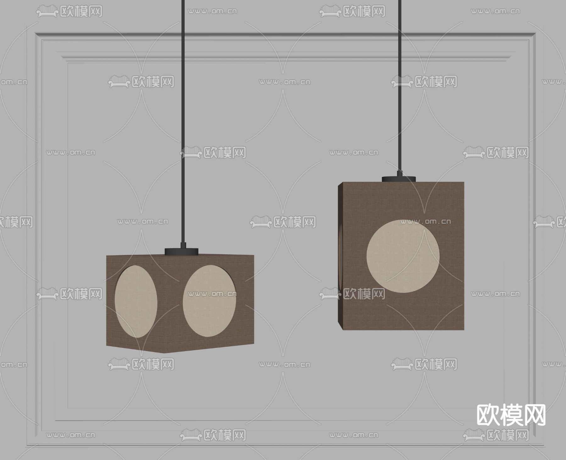Akari 吊灯su模型下载（渲染图2）