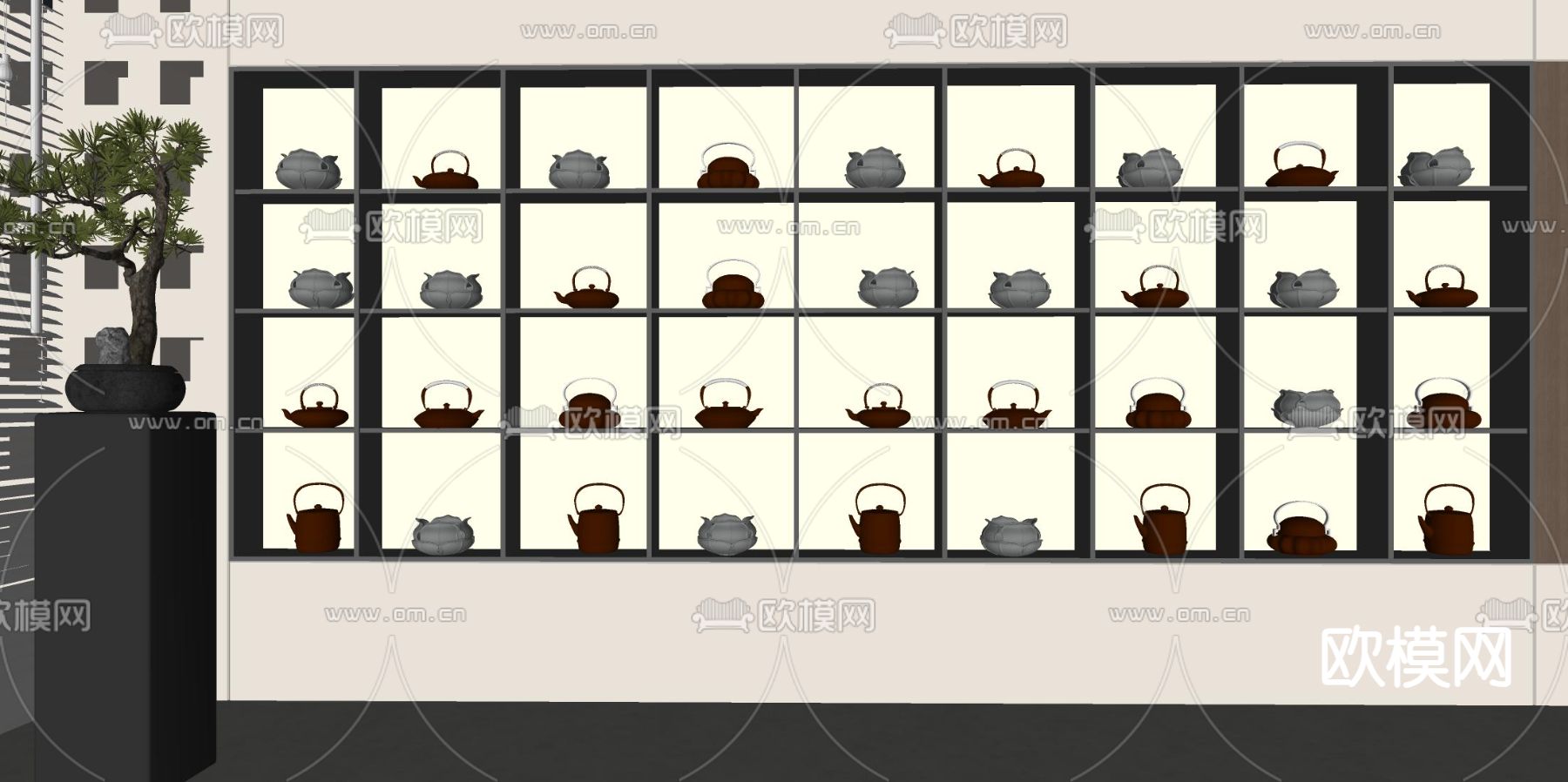 茶具 茶壶 摆件su模型下载（渲染图2）