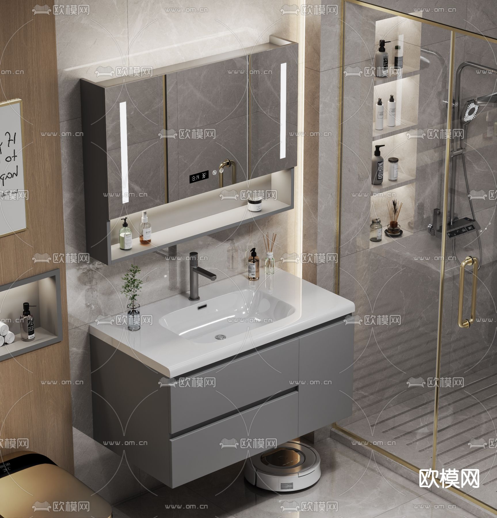 现代台盆 洗手台3d模型下载