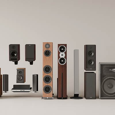  挂式音响 落地音响su模型 