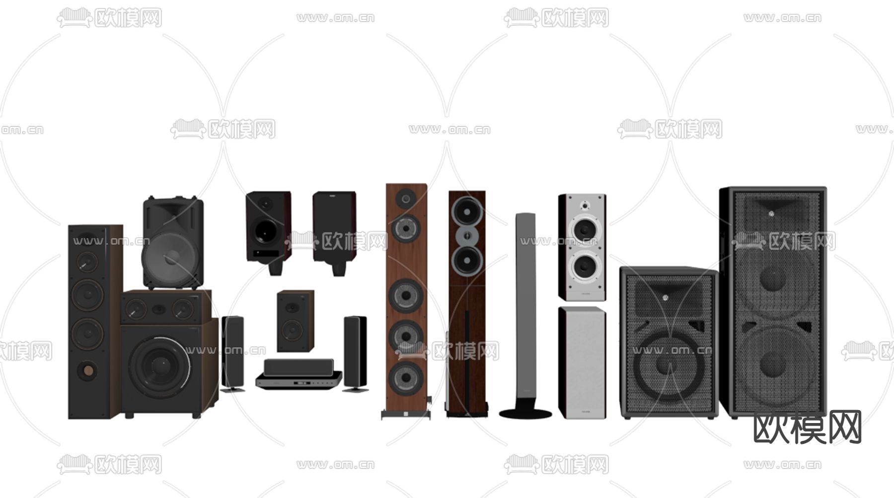 挂式音响 落地音响su模型下载（渲染图2）
