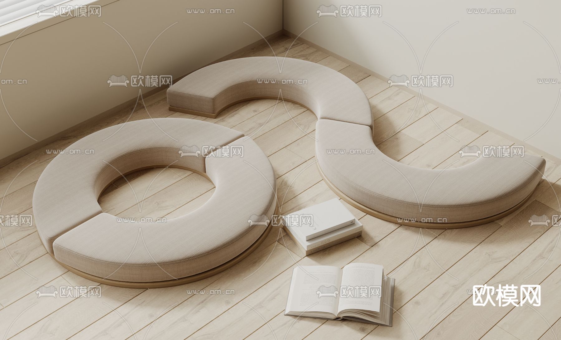 圆形坐垫 沙发垫 飘窗垫3d模型下载