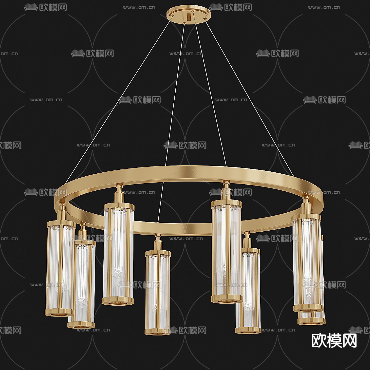 轻奢吊灯 大厅吊灯3d模型下载（渲染图3）