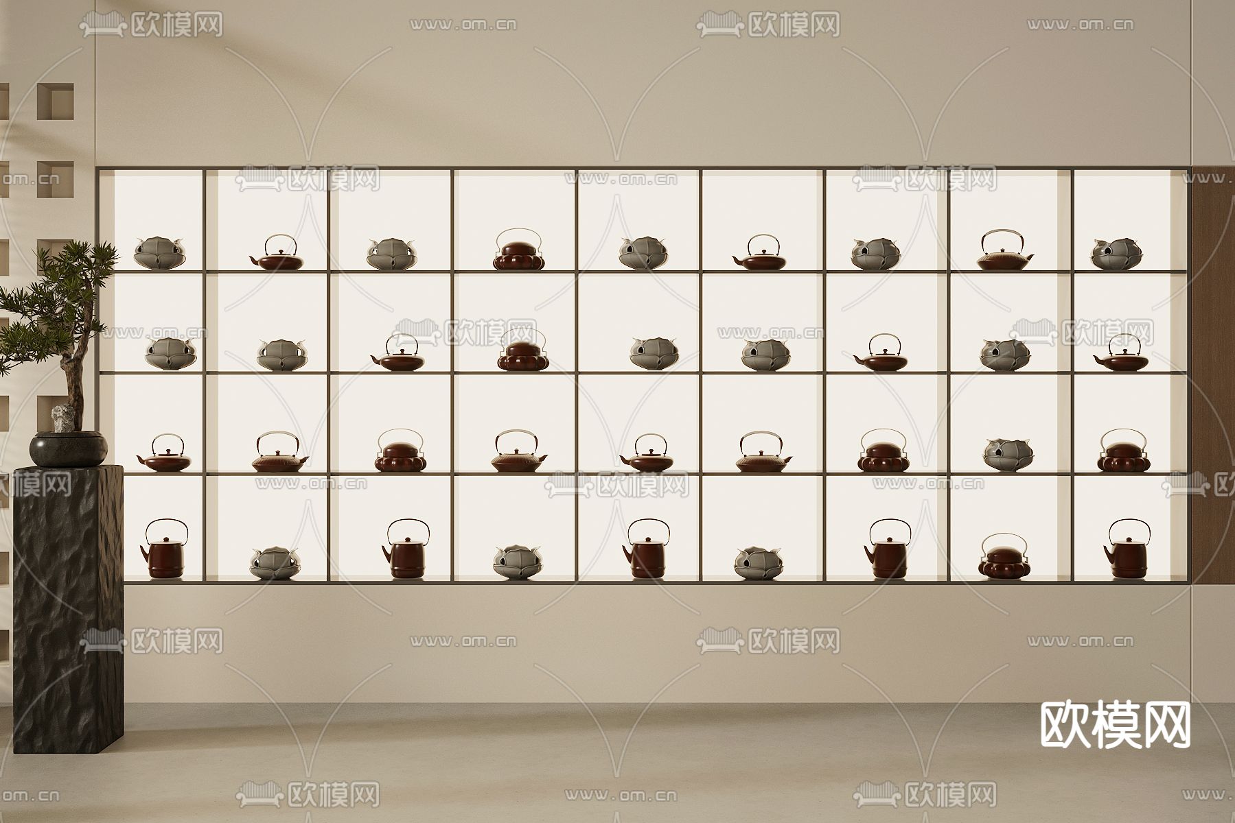 茶具 茶壶 摆件su模型下载（渲染图1）